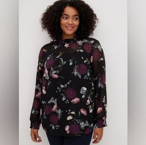 Torrid Sheer High Collar Blouse